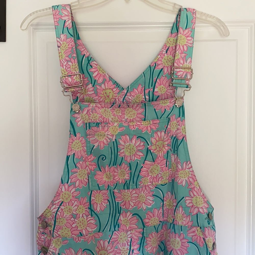 LILLY PULITZER Blue Grass Overall Dress Size Small
